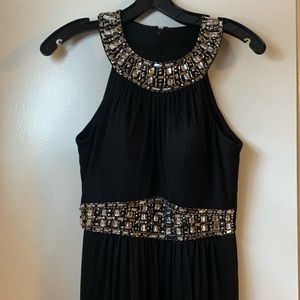 Long black gown with silver gems